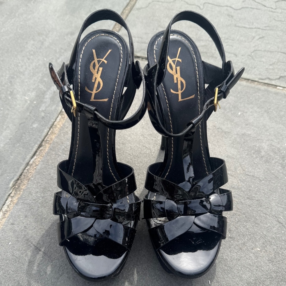 YSL TRIBUTE PATENT LEATHER HIGH HEEL